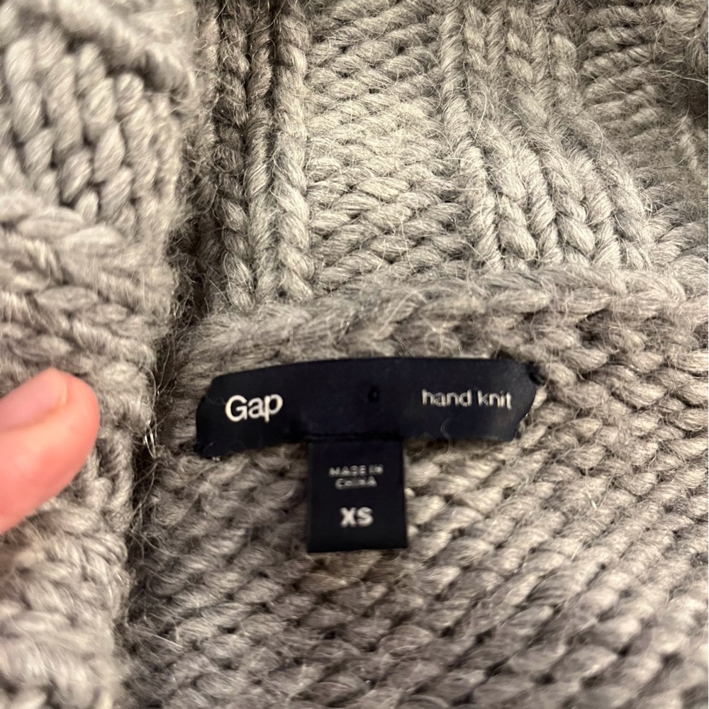 Gap Grey Chunky Long Sleeve Sweater Coat Size XSmall. - Picture 3 of 10